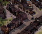 Un'immagine che mostra diversi edifici in City of Gangsters, ora scontato dell'80% su Steam.