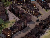 Un'immagine che mostra diversi edifici in City of Gangsters, ora scontato dell'80% su Steam.