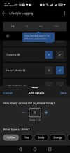 Una schermata dello strumento Garmin Lifestyle Logging. (Fonte immagine: Screenshot)