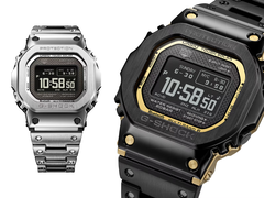 Il modello Casio GMW-BZ5000D-1 (a sinistra) e il modello GMW-BZ5000BD-1 (a destra), raffigurati su uno sfondo bianco. (Fonte: Casio UK - modifica)