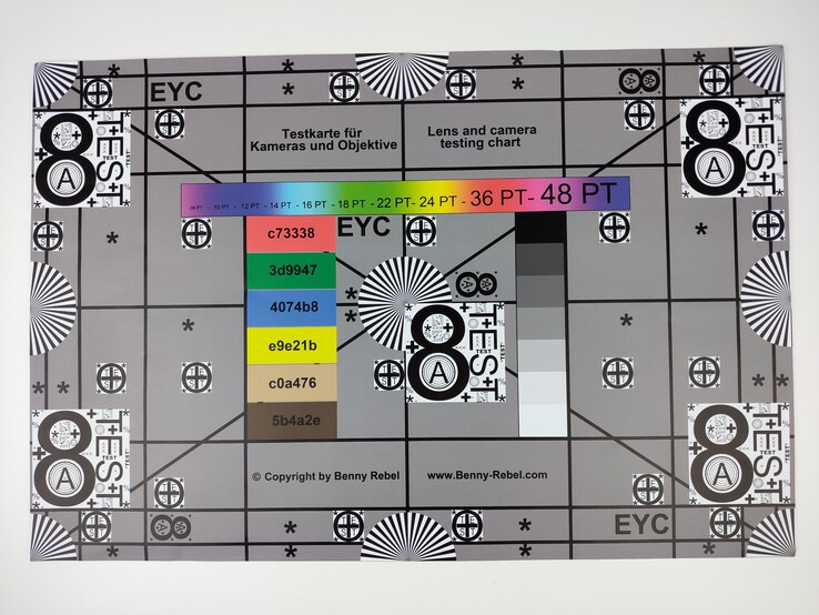 Una foto del nostro test chart