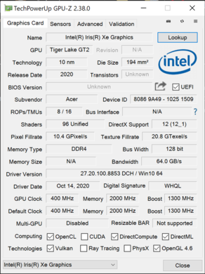 Informazioni di sistema GPU-Z