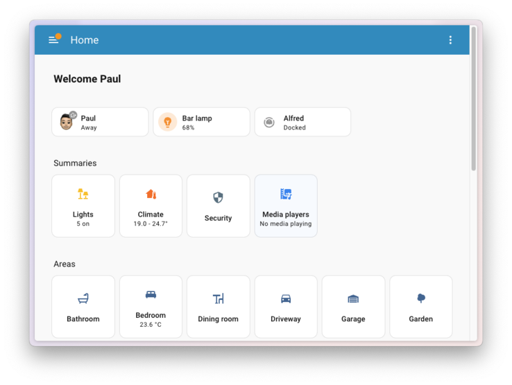 Il nuovo cruscotto di Home Assistant. (Fonte: Home Assistant)