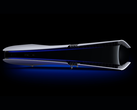 Un rendering di una PlayStation 5 Pro di Sony posizionata orizzontalmente