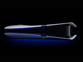 Un rendering di una PlayStation 5 Pro di Sony posizionata orizzontalmente