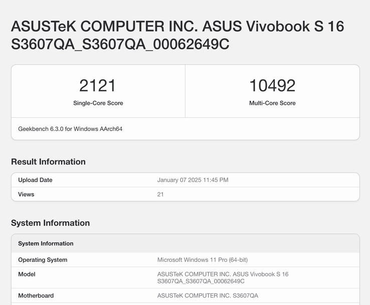 Lo Snapdragon X vaniglia impressiona in Geekbench 6 multi-core. (Fonte: Geekbench)