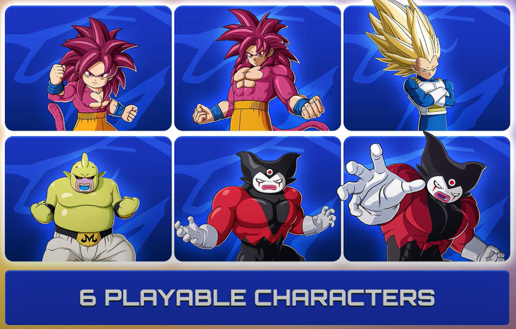 Il DAIMA Character Pack 2 aggiunge Goku SSJ4, Vegeta SSJ3, Majin Duu, Third Eye Gomah e Giant Gomah a Sparking! ZERO. (Fonte: Bandai Namco)