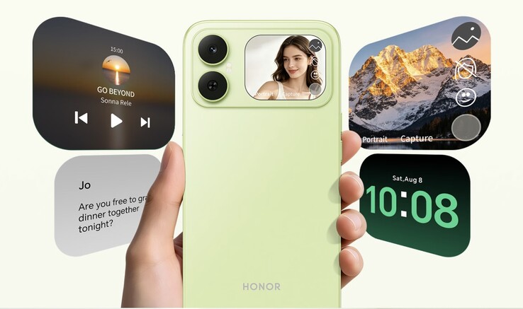 Il display secondario dell'Honor Play 20C.
