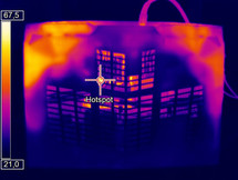 Temperatura superficie inferiore sotto carico (Optris PI 640)