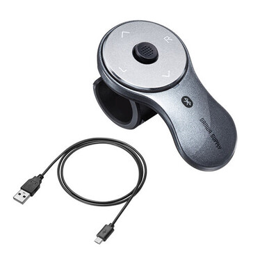 Il mouse da pollice Sanwa si ricarica da qualsiasi porta USB-A. (Fonte: Sanwa Supply)