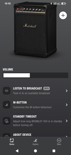 Applicazione Bluetooth Marshall: la regolazione del volume non è esattamente entusiasmante