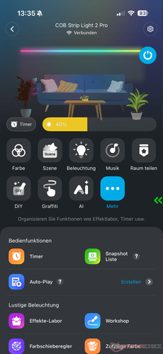 Opzioni aggiuntive nell’app