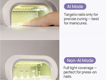 Mentre la luce sarà diretta con precisione sulle singole unghie per la manicure, tutti i LED sono utilizzati per le unghie a pressione.