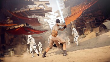 Rey in Star Wars Battlefront 2: Celebration Edition (Fonte: Steam)