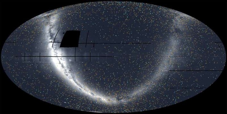 L'immagine di TESS che mostra l'universo e gli esopianeti.