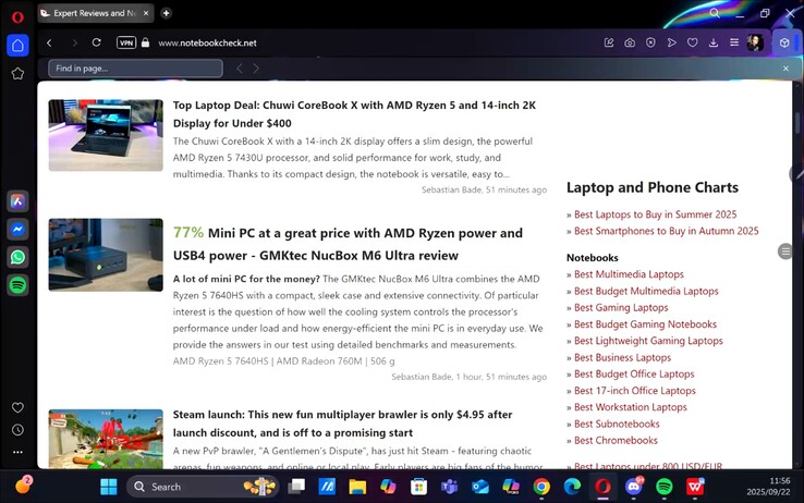 Grazie al supporto HDR10+ e al rapporto d'aspetto 16:10, le immagini sono luminose, il testo è nitido e la riproduzione multimediale è coinvolgente. (Fonte: Darryl Linington - Notebookcheck)