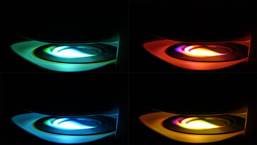 Quando è inclinato verso il basso, Yaber T1 Pro può fungere da luce d'atmosfera. (Fonte: Notebookcheck)