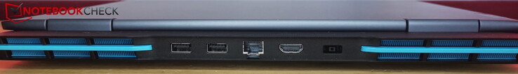 Retro: alimentazione, 2 x USB-A 3.2 Gen 2 (10 Gbit/s), HDMI 2.1, LAN (RJ45)
