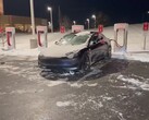 Come previsto, la ricarica della Tesla Model 3 a -14 gradi richiede molto più tempo del solito (Immagine: Out of Specs Reviews)