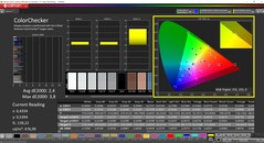 CalMAN ColorChecker (profilo: Default, spazio colore di destinazione: P3)