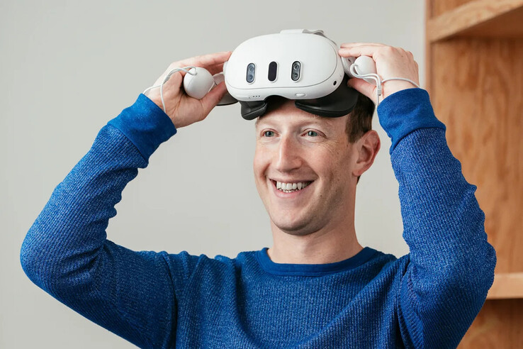 Mark Zuckerberg indossa l'auricolare Quest 3 (immagine: Meta)