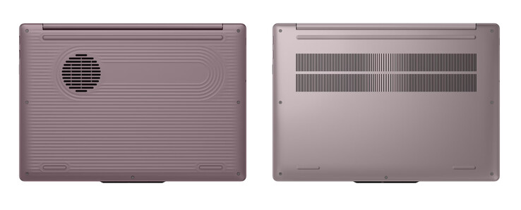 L'IdeaPad Vibe 15AKP12 con le scocche inferiori in plastica e alluminio, da sinistra a destra.