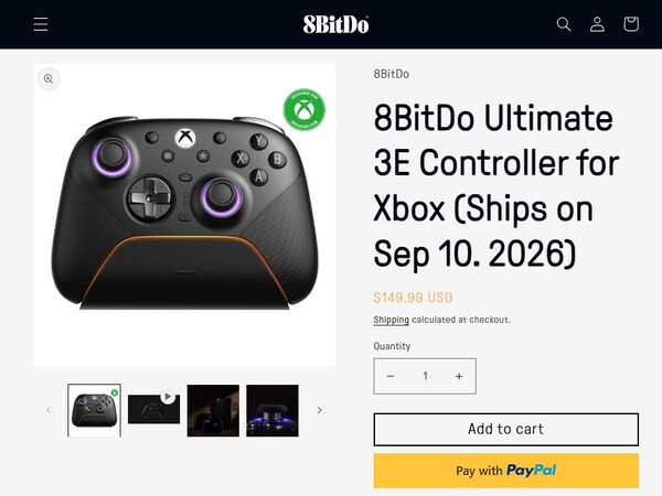 L’eShop di 8BitDo indica ora una data di spedizione prevista per settembre per il controller Ultimate 3E.