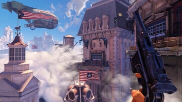 Nella foto: Una schermata di gameplay di BioShock Infinite.