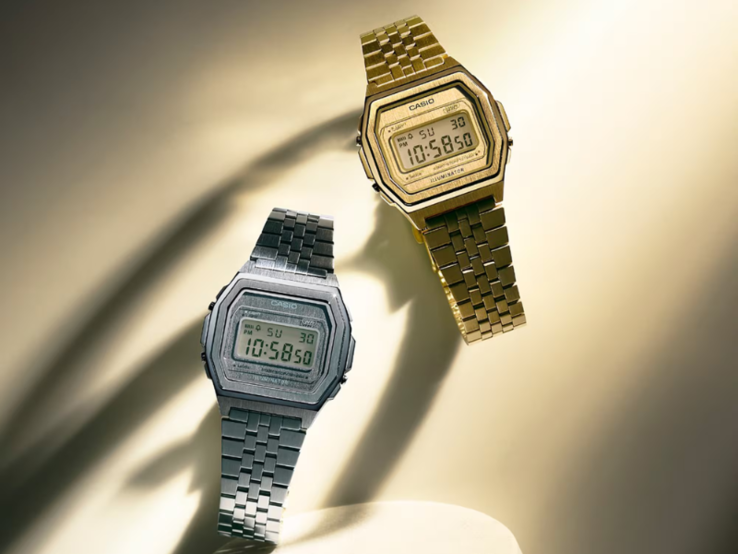 Gli orologi Casio Vintage A1000A-7 (a sinistra) e A1000G-9 (a destra). (Fonte: Casio)