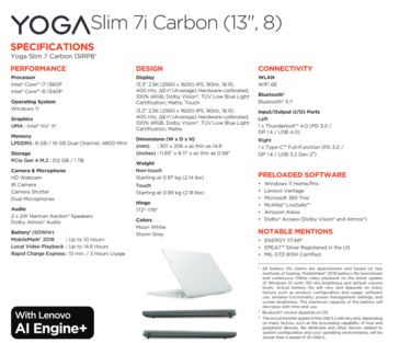 Specifiche del Lenovo Yoga Slim 7i Carbon