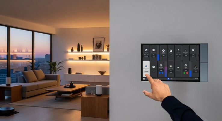 Il Wall Display XL di Shelly può mostrare le metriche di consumo energetico. (Fonte: Shelly)