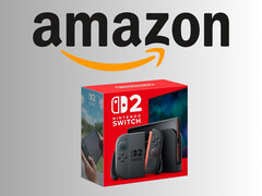 Nintendo Switch 2 con il logo Amazon sopra la console (Fonte: Amazon.com con modifiche)