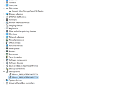Dopo l'hack, le SSD sono elencate sotto 