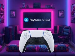 Il controller DualSense per PS5 mentre effettua l'accesso al PSN