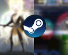 Il logo di Steam si sovrappone a due schermate sfocate di Beat Survival e Celestial Bond.
