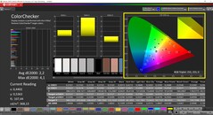 CalMAN ColorChecker (profilo: Nativo, spazio colore di destinazione: P3)