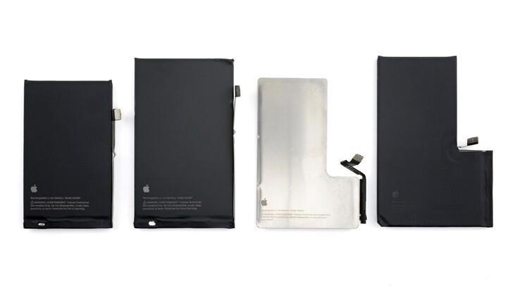 La batteria dell'iPhone 16 Pro ha già un involucro in alluminio, a differenza di quelle presenti nell'iPhone 16, iPhone 16 Plus e iPhone 16 Pro Max (Bildquelle: iFixit)