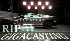 Il Cybertruck di Tesla distrugge apparentemente la colata anteriore al momento dell'impatto. (Fonte immagine: Cybertruck su X)