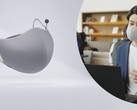 La maschera Canon MD-100-GY Privacy Talk disattiva il parlato per evitare che gli astanti siano disturbati dalle chat online. (Fonte: Canon Giappone)