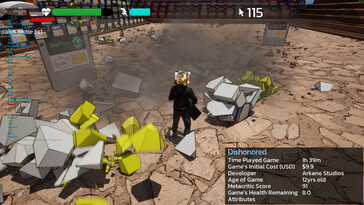 Nella foto: Una schermata di gioco di Game Quest: The Backlog Battler.