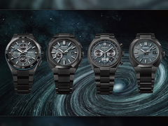 Da sinistra a destra - Seiko Astron SSH187, SSJ039, SBXY105 e SBXY107 - raffigurati su uno sfondo galattico. (Fonte immagine: @plus9time su Instagram)