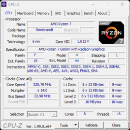 CPU-Z, pagina principale