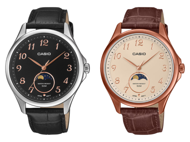 Gli orologi Casio Standard MTP-M110L-1AV (a sinistra) e MTP-M110RL-5AV (a destra). (Fonte immagine: Casio, a cura)