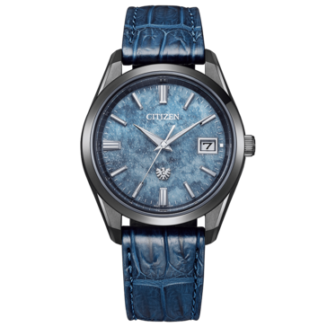 L'orologio Citizen 30th Anniversary Eco-Drive con quadrante in carta washi blu. (Fonte: Citizen)