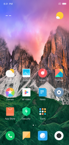 Xiaomi Mi 8 Explorer Edition - schermata home di default