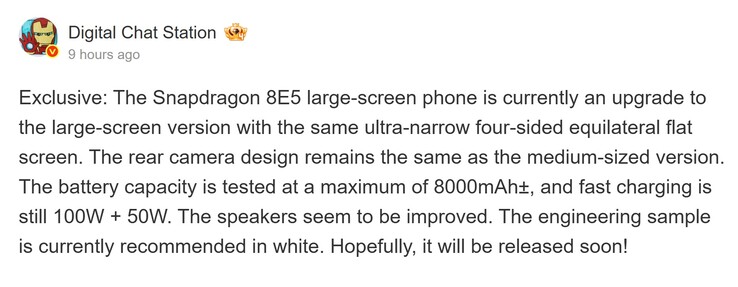 L'ultimo rapporto di Digital Chat Station (Fonte: Weibo - traduzione automatica)