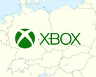 Mappa dell'Europa centrale con il logo Xbox (Fonte dell'immagine: Microsoft Gaming): Microsoft Gaming, Wikimedia Commons: Dati World Data Base II con modifiche)