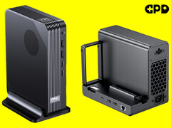 L'MCIO 8i promette una larghezza di banda bidirezionale di 512 Gbps. Nella foto: il nuovo mini PC (a sinistra) e l'eGPU (a destra) di GPD (a cura).