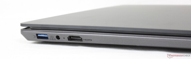 A sinistra: USB-A 3.0, adattatore AC, HDMI 2.0
