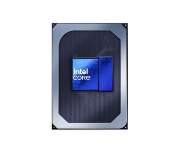 Vista frontale del chip del processore Intel Core Serie 3 con il logo Intel Core e il layout dual-die visibili